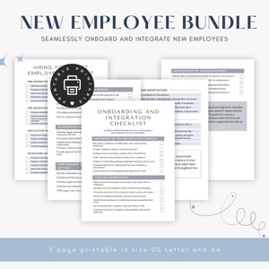 New Employee Bundle, New Hire Checklist, Onboarding and Integration, HR New Employee Form, Employee Onboarding Checklist, Job Hiring List