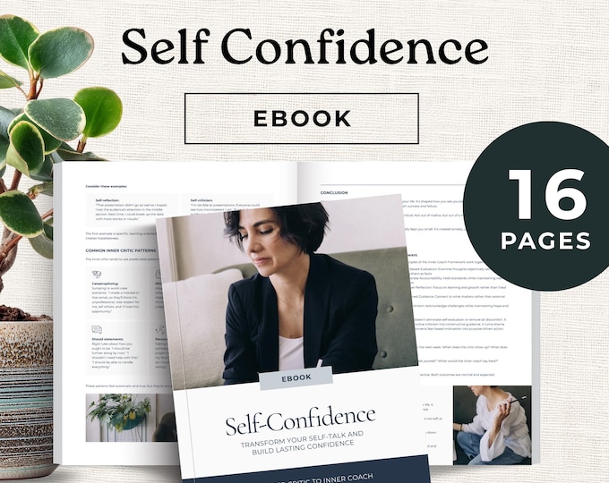 Self Confidence Ebook, Inner Critic to Inner Coach, Mindset Guide, Positive Self Talk, Confidence Building Digital Download