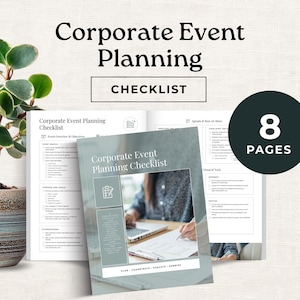 企業イベント企画チェックリスト、エグゼクティブアシスタントイベントプランナーテンプレート、ショーの進行表印刷可能なPDF