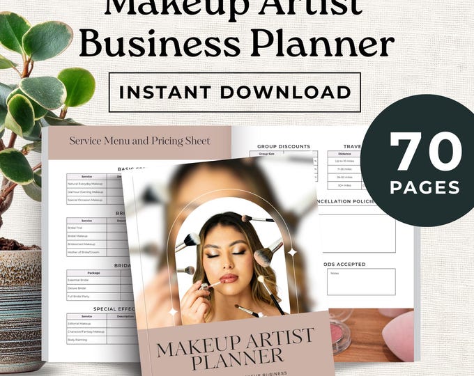Makeup Artist Business Planner, Makeup Artist Client Tracker, MUA Booking Forms, Beauty Biz Organizer, Small Business Toolkit