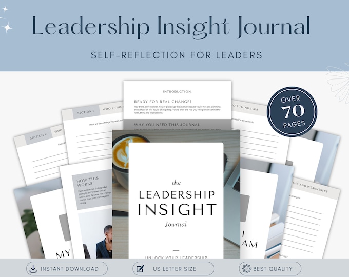 Leadership Insight Journal Self Reflection Workbook for Leaders Printable Self Care Journal Personal Growth Work Self Improvement PDF