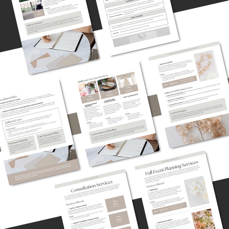 Event Planner Price List Canva Template Editable Pricing Guide Event Planner Price List Canva Template Editable Pricing Guide