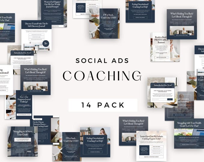 Coaching Ad Templates, Business Coach Canva Social Post, Life Coach Content, Instagram Ad, Social Media Kit, Digital Marketing Promo Post