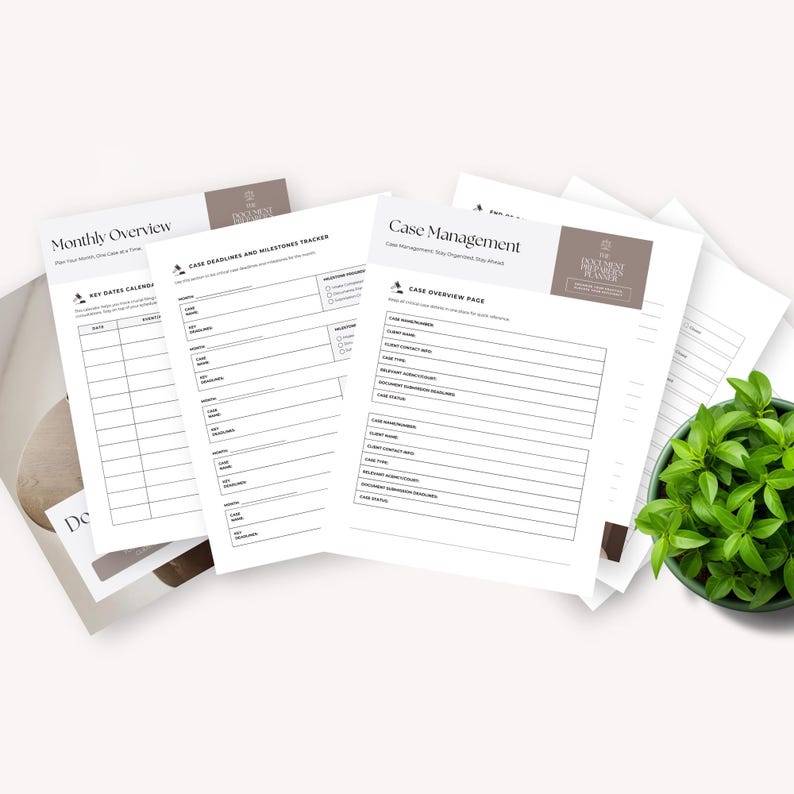 Document Preparer Planner Canva Template, Legal Case Organizer, Case ...