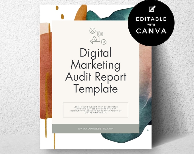 Digital Marketing Audit Report Template Social Media Performance Report Client Strategy Social Media Marketing Audit Canva Template