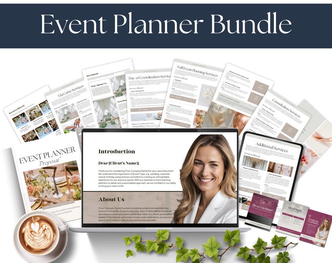 Event Planner Bundle, Canva Template for Instagram Post, Proposal & Price List, Perfect for Wedding Planner Party Organizer