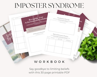 Imposter Syndrome Workbook Printable, Overcome Self-Doubt, Build Confidence Worksheet, Life Coach Tool, Growth Mindset Planner, Self Worth