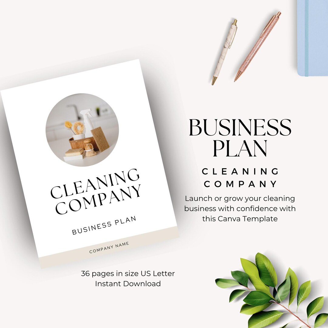 Cleaning Company Business Plan Template, Commercial Clean Startup