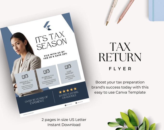 Tax Prep Flyer, Accounting Service Promotion, Tax Preparation Service Marketing, Tax Return Flyer, Income Tax Refund, Business Flyer