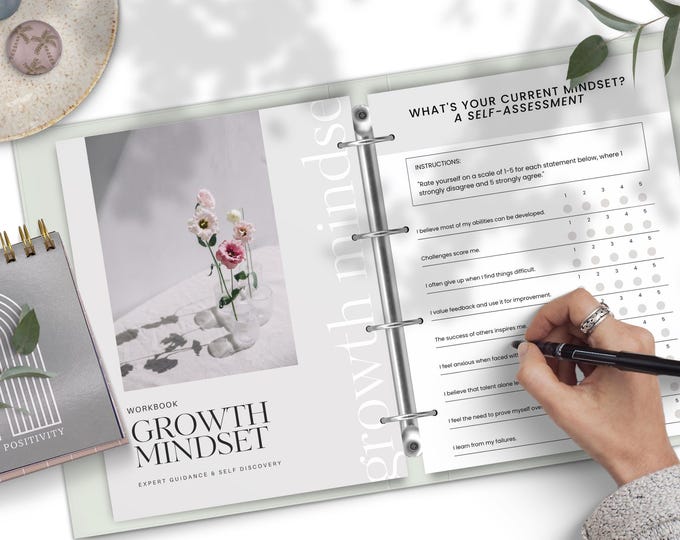 Growth Mindset Planner for Life Coaches, Goal Planner, Reflection Journal, Personal Development, Self Discovery, Business Woman Gift