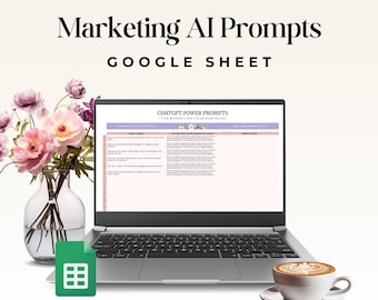 AI-prompts voor Google Sheets, ChatGPT-bedrijfsprompts, contentideeën en -planner, digitale marketing, toolkit voor de groei van kleine bedrijven