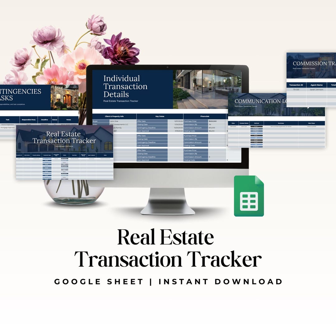 Real Estate Transaction Tracker Google Sheet, Agent Checklist ...