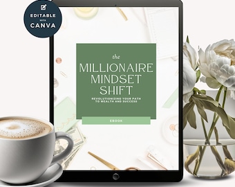 Millionaire Mindset Ebook Canva Template, Editable Client Resource, Financial Coaching Tool, Wealth Mindset Journal, Personal Development