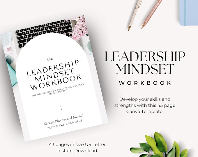 Leadership Mindset Workbook Template Success Planner Leadership Workbook Leadership Mindset Worksheets Action Plan