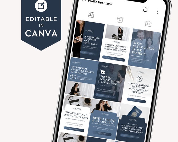 Notary Social Media Post Template for Canva, Editable Notary Business Post, Legal Service Instagram, Signing Agent Digital Marketing Kit
