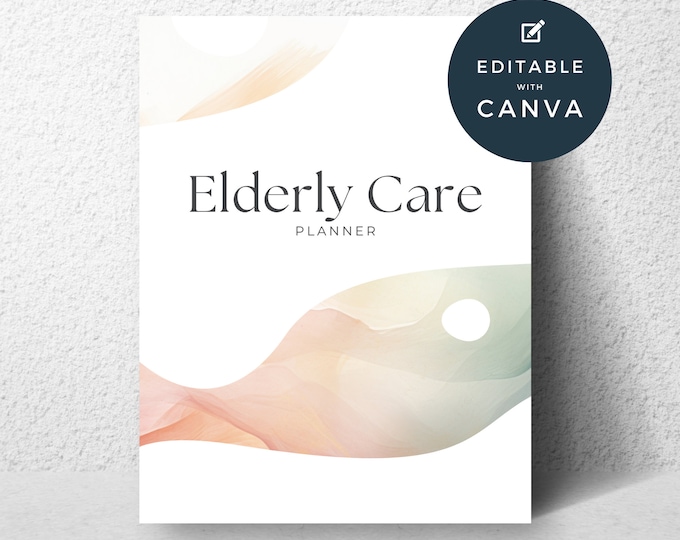 Elderly Care Emergency Binder Senior Care Planner Caregiver Planner Medical Binder Records Printable for Home health Nurse Caregiver Log