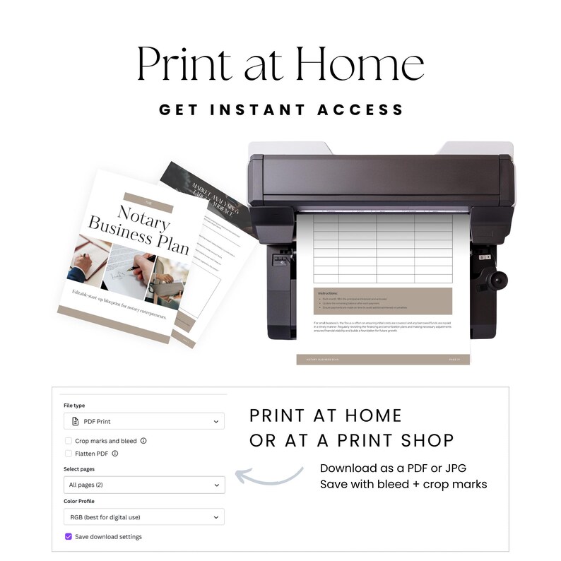 Notary Business Plan Canva Template, Mobile Notary Public, Loan Signing