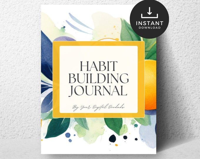 Habit Builder Goal Setting, Wellness Journal, Habit Tracker, Goal Planner, Self Reflection Prompt, Bucket List Journal, Routine Building