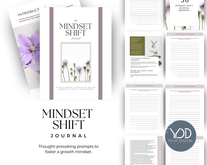 Mindset Shift Journal, Growth Mindset Personal Development Workbook, Personal Growth Journal Prompt, Mental Health Worksheet