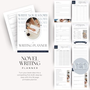 Novel Writing Planner Workbook, Gift for Writer, Author Writing Worksheet, Novel Template Story Plan, Character Profile Writing Workbook