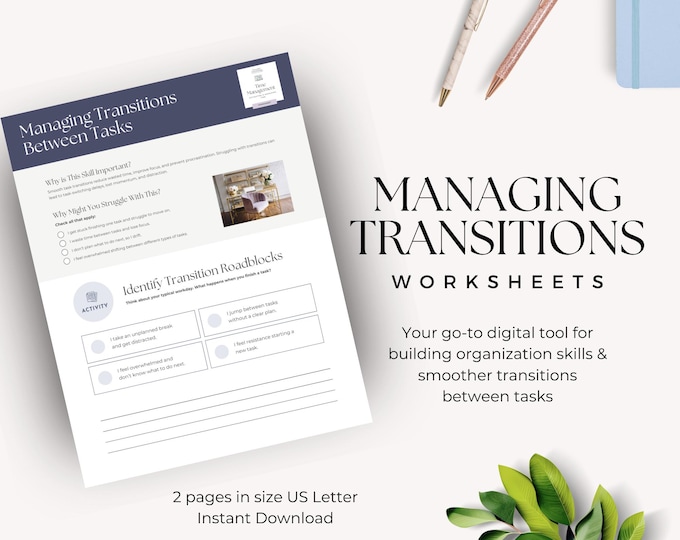 Executive Functioning Worksheet, Time Management Therapy Resource, Emotional Regulation Coaching Kit, Mental Health Organizational Skills