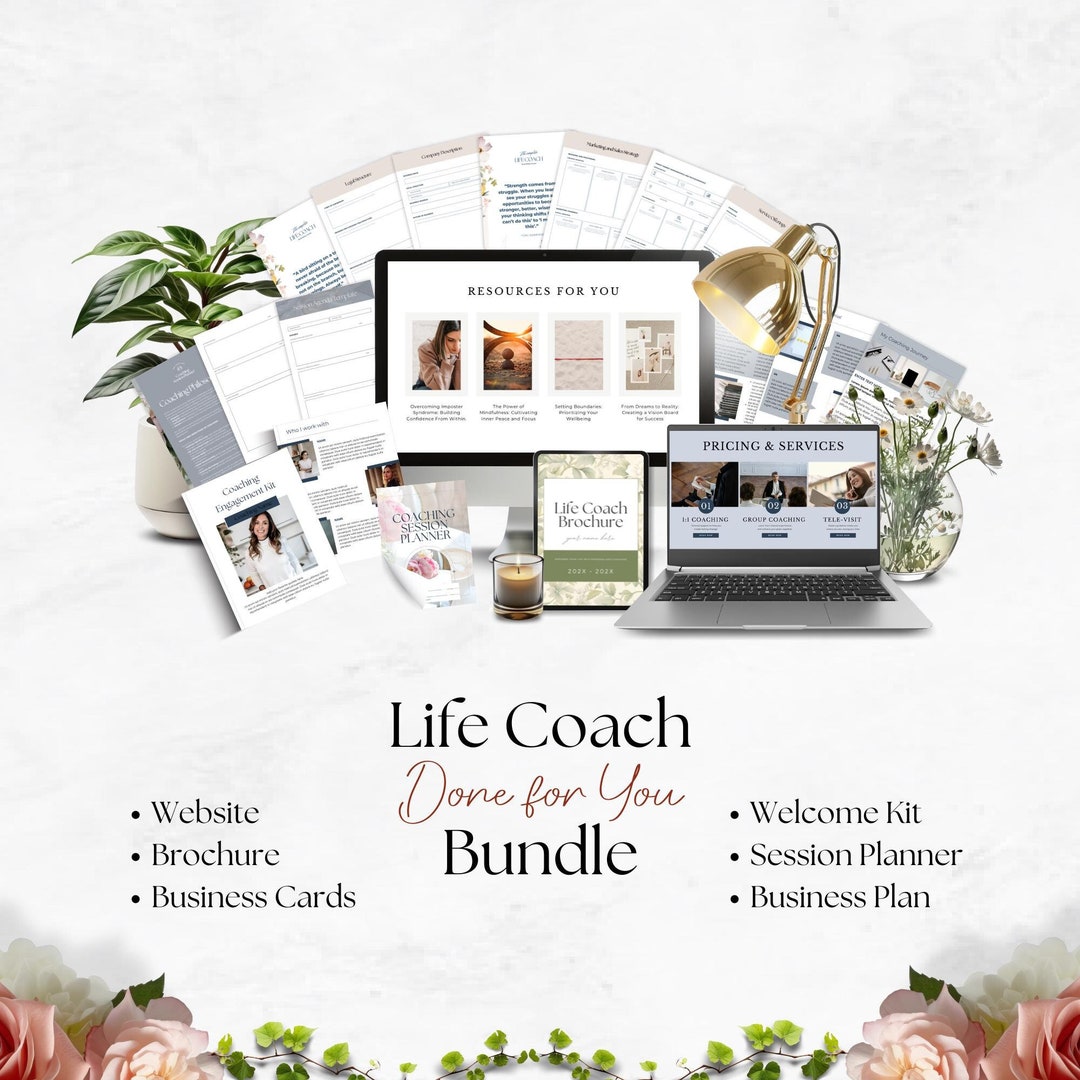 Life Coach Canva Template Bundle, Coaching Business Template, Editable ...