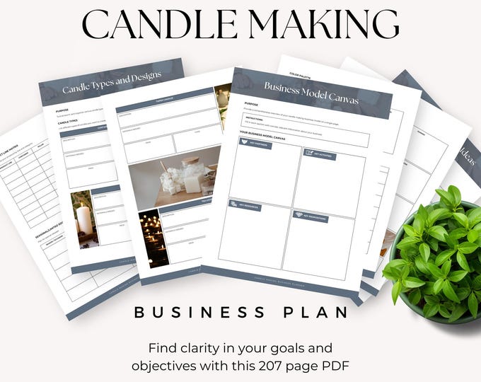 Candle Making Business Plan, Printable Forms for Candle Sellers, Small Business Guide, Start up Planner, Candle Maker Planner Printable, PDF