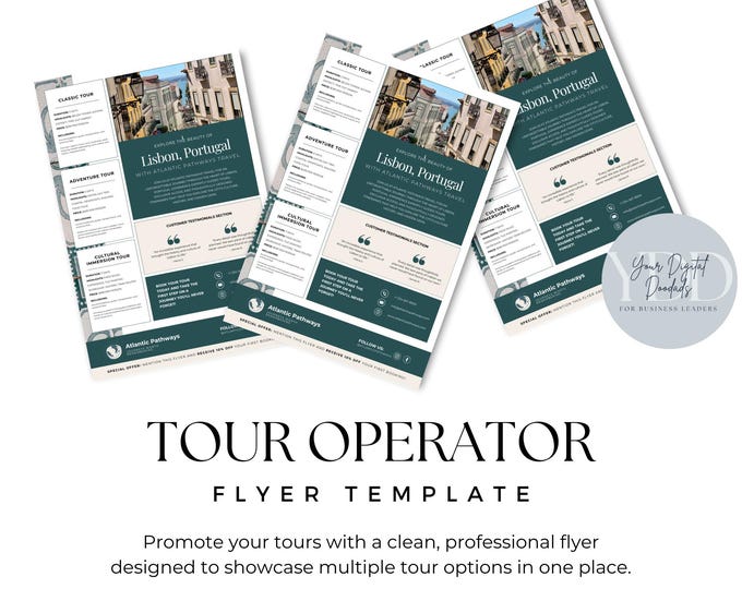 Tour Operator Flyer Canva Template, Travel Agency Flyer, Tour Package Flyer, Tourism Marketing
