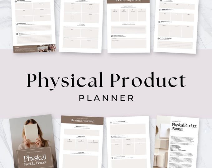 Physical Product Planner Printable, Strategy & Launch Workbook for Makers, Inventors, and Small Business Owners PDF