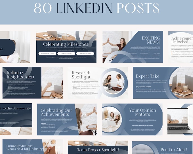 LinkedIn Post Canva Template, Professional LinkedIn Content, Social Media Graphic, Personal Branding, Business Marketing, Editable Template