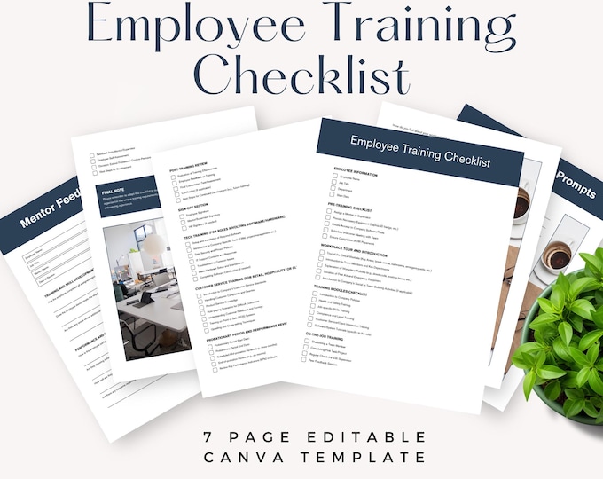 Employee Training Checklist Template, Staff Onboarding Kit, Workforce Training Process, New Employee Development, New Hire Support Manual
