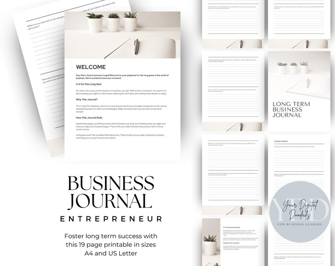 Business Journal for Entrepreneur, Journal Prompts, Business Launch Workbook, Business Growth Journal, Business Workbook Clarity Journal