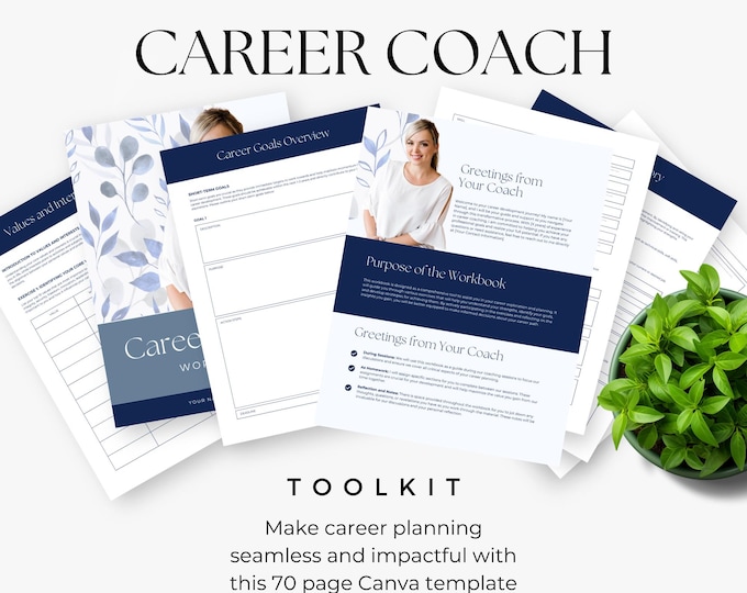Career Coach Toolkit, Canva Template, Coaching Tools, Job Search Worksheet, Professional Development, Resume Building Guide, Career Planner