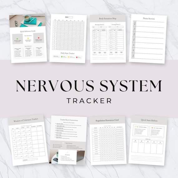 Nervous System Tracker, Mental Health Kit, Somatic Journal Mood Tracker, Self Care Guide, Daily Check-Ins, Trauma Support PDF