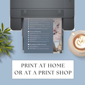 May include: A printable checklist with the title "Legal and Structural Setup", "Financial Planning", and "Branding & Online Presence". The text "Print at Home or at a Print Shop" is displayed below the checklist.