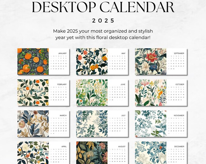 2025 Desktop Calendar - Minimalist Design for Home/Office, Planner, Desk Accessory, Gift Idea, Modern Yearly Organizer