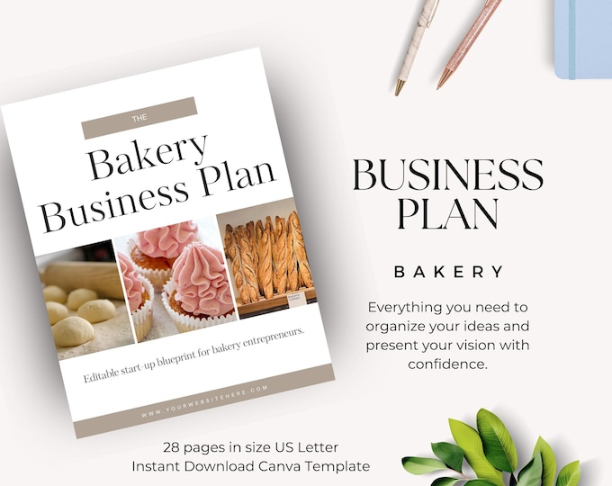 Bakery Business Plan Template, Cake Shop Startup Business Planner, Bread Maker Company Template, Pastry Shop Launch, Marketing Guide