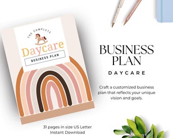 Plan de negocios de guardería para la creación de una empresa. Plantilla editable de 31 páginas. Propuesta de negocio. Kit de inicio para guardería.