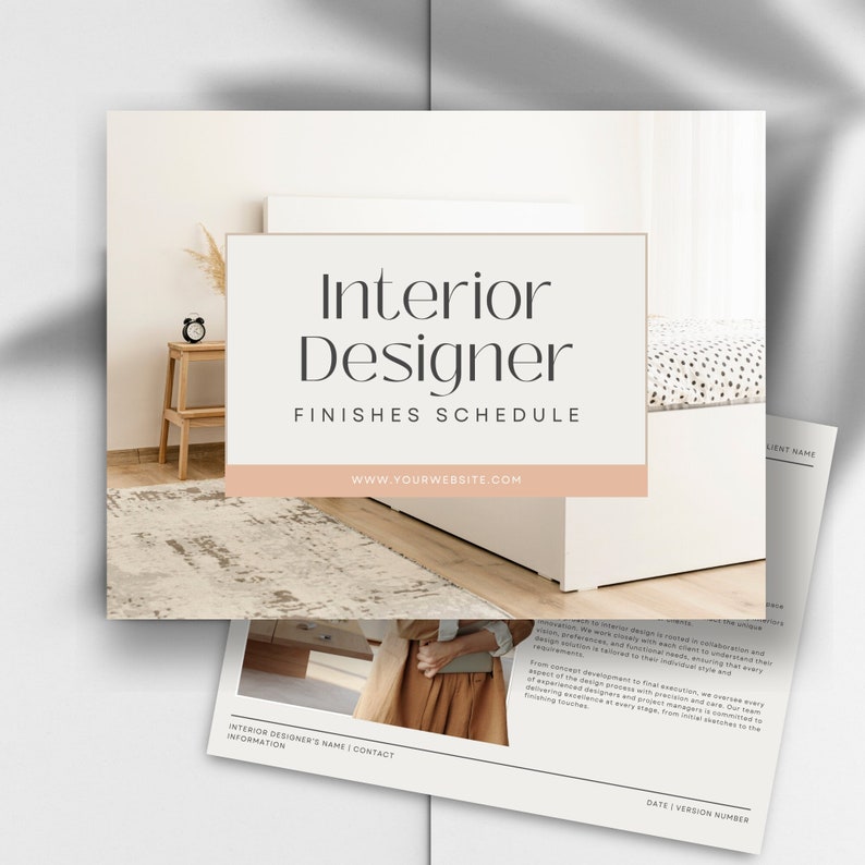 Interior Design Finishes Schedule Canva Template, Fixtures and Finishes ...