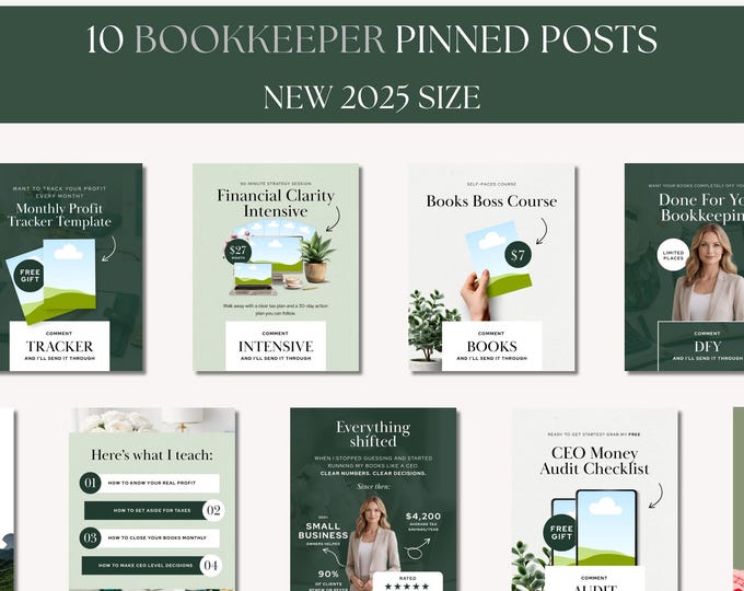 Bookkeeper Pinned Post Carousel, Instagram Canva Template, Finance Coach Social Media, Bookkeeping Business