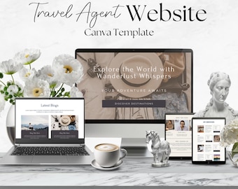 Travel Agent Website Template for Canva, Travel Advisor Landing Page, Canva Sales Page, Travel Agency Site, Vacation Planner, Tour Operator