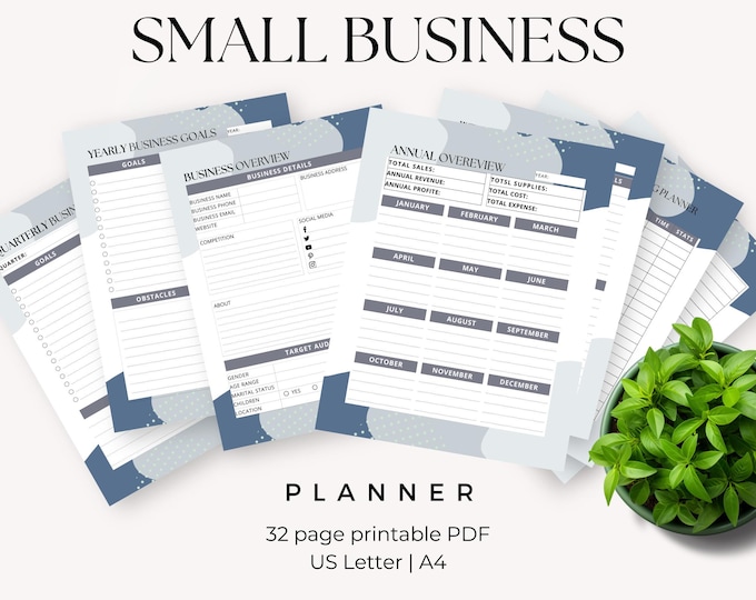 Small Business Planner, Printable Business Template Bundle, Business Organizer, Entrepreneur Sale Tracker, Business Plan, Project Management