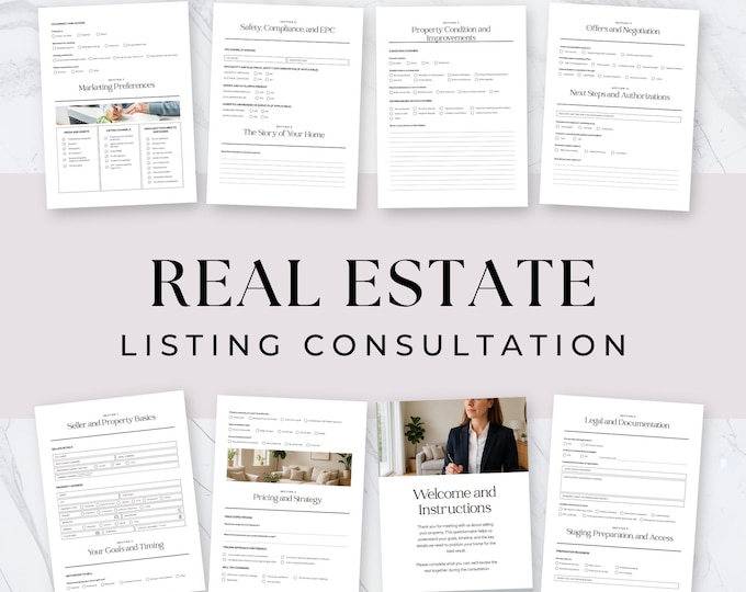 Real Estate Consultation Form – Seller Intake, Listing Form, Pre-Listing Questionnaire, Client Onboarding for Agents