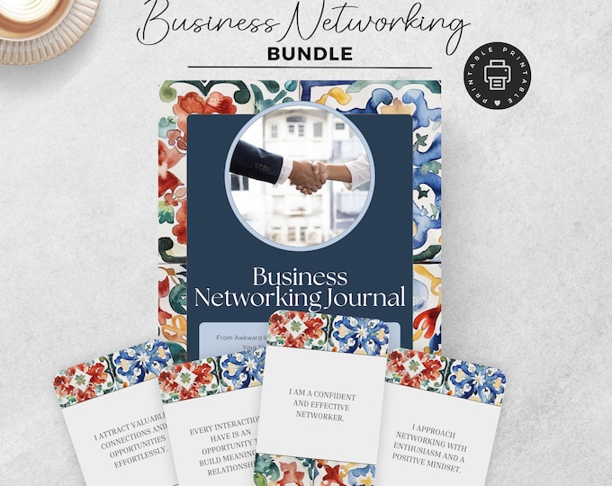 Business Networking Journal Affirmation Cards Bundle, Small Business, Journal Pages, Motivational Quotes, Professional Development