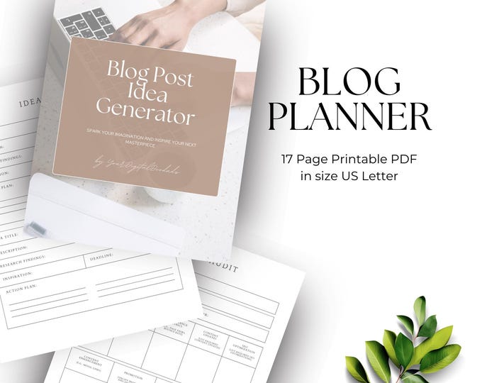 Printable Blog Planner, Content Planning Template, Blog Post Outline PDF, Blogging Organization Tool, Blogger Productivity Printable