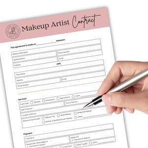 Makeup Artist Contract Template, Canva Editable Contract, Makeup Service Agreement, Beauty Professional Contract, Bridal Printable PDF