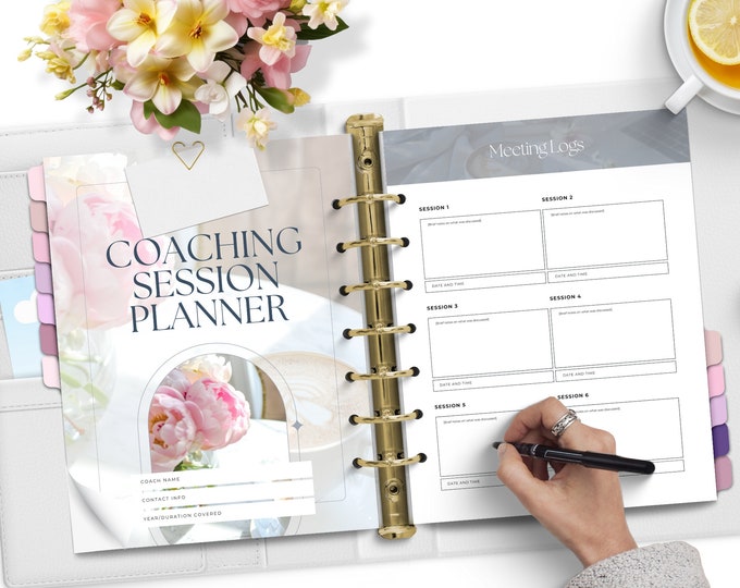 Coaching Session Planner Canva Template, Digital Coaching Template Session Organizer, Printable Coaching Planner, Client Goal Progres
