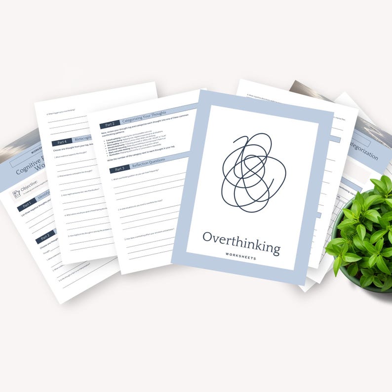 Overthinking Skill Sheet.pdf Overthinking Worksheets Canva Template for Life Coach, Anxiety Journal ...