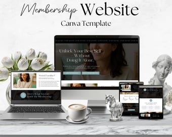 Canva Website Template für Abonnement-Partnerschaft, Kursersteller-Seite, Landing Page für Mindset Coach, Verkaufsseite für Life Coach