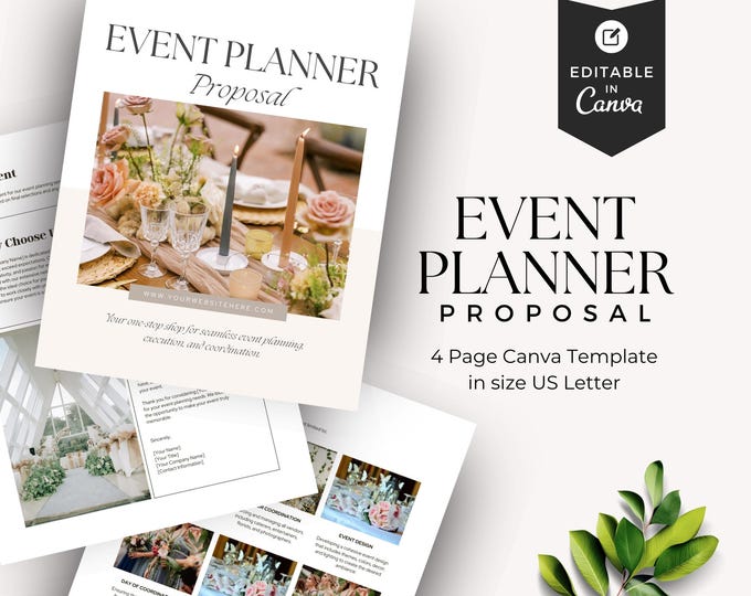 Event Planner Proposal Template, Canva Planning Proposal, Event Management, Editable Business Proposal, Client Party Plan, Project Guide